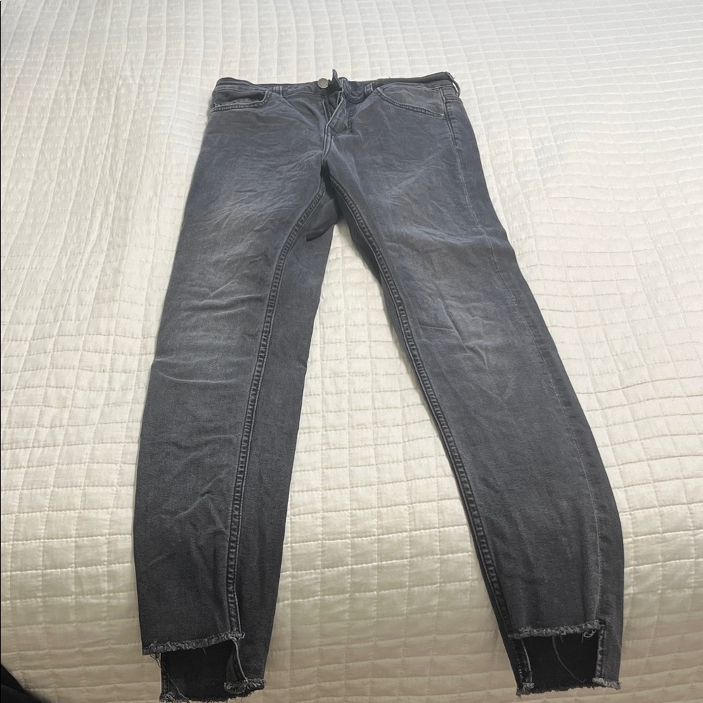 Slate Gray Cropped Jeans for Women